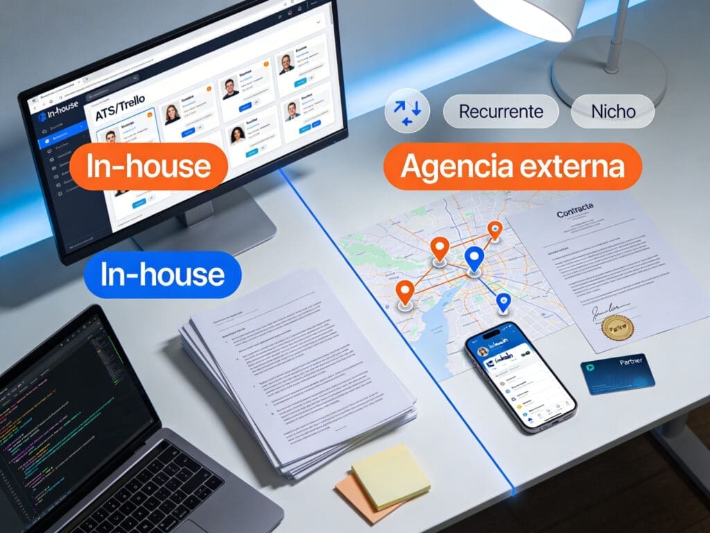 Guía para CEOs: cuándo externalizar el headhunting tecnológico y cuándo hacerlo internamente.