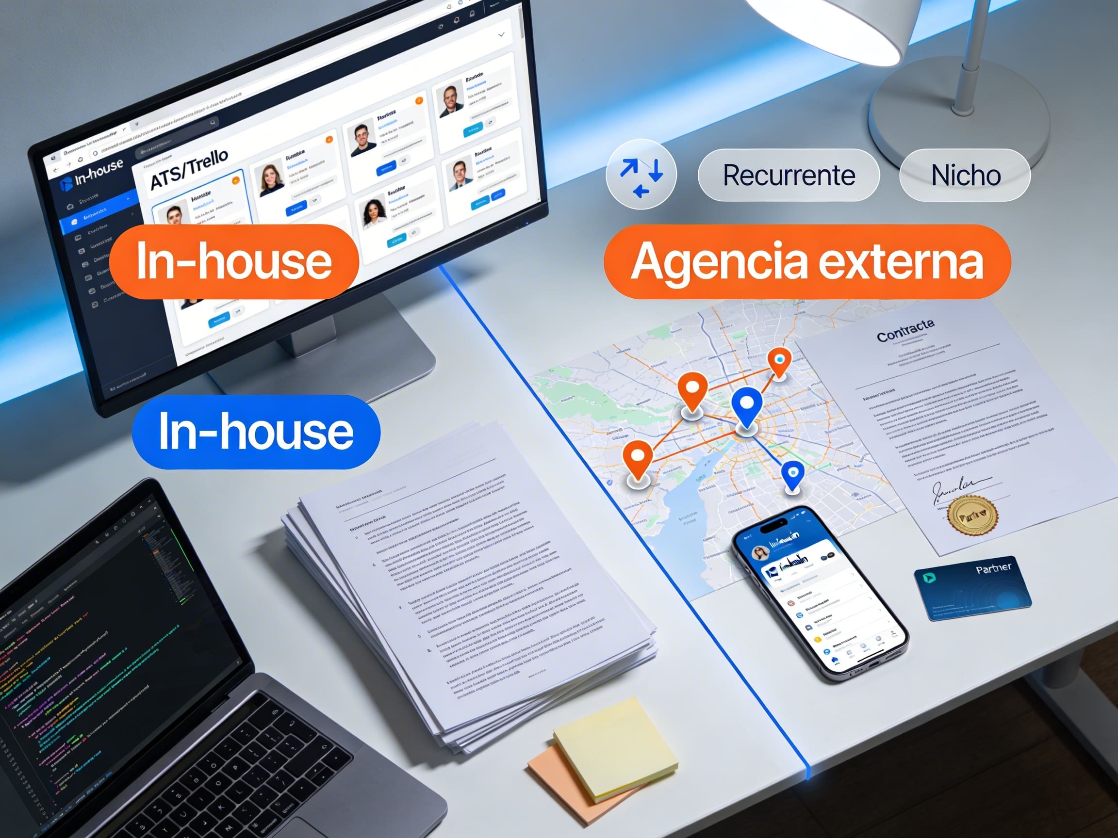 Guía para CEOs: cuándo externalizar el headhunting tecnológico y cuándo hacerlo internamente.